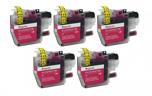 5 x kompatible Druckerpatrone Brother LC-3219 XL-M Magenta