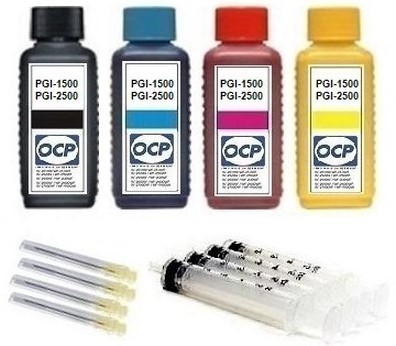 Nachfüllset für Canon Tintenpatronen PGI-1500 (XL) + PGI-2500 (XL) - 4 x 100 ml OCP Tinte