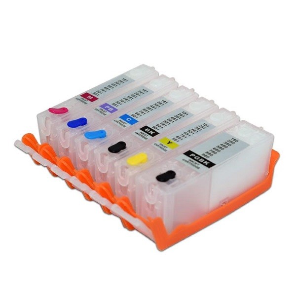 6 wiederbefüllbare QUICKFILL-FILL-IN Patronen wie Canon PGI-580 & CLI-581 mit (Auto) Reset Chips