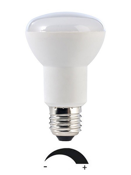 7 Watt LED-Lampe in Spotform, E27 - R63, Lichtfarbe warmweiß 2700 K, dimmbar - 120° Ausstrahlung