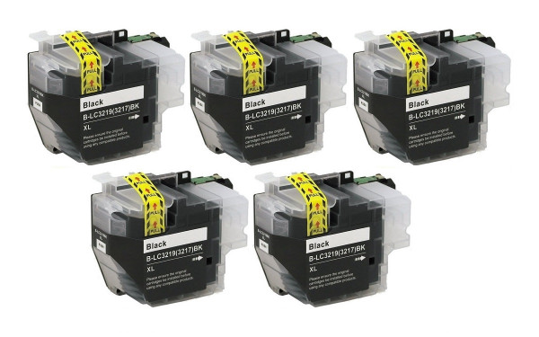 5 x kompatible Druckerpatrone Brother LC-3219 XL-BK Black, Schwarz