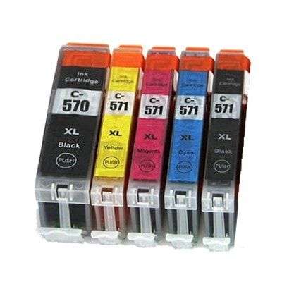 D&C 5x Zwarte XL Inktcartridges – Compatibel Met Canon PGI-570 – 24 Ml – Snel, Waterbestendig & Streepvrij – Voor Pixma Printers