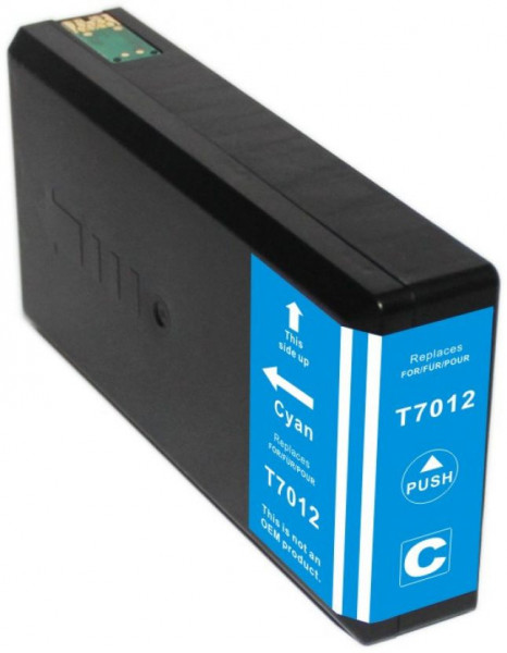 Kompatible Druckerpatrone wie Epson T7012 Cyan XL, C13T70124010