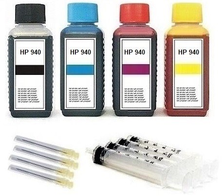 Nachfüllset für HP 940 (XL) black, cyan, magenta, yellow Tintenpatronen - 400 ml Tinte + Zubehör