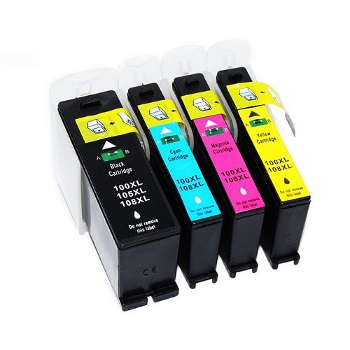 Druckerpatronen Set wie Lexmark 100 XL black, cyan, magenta, yellow