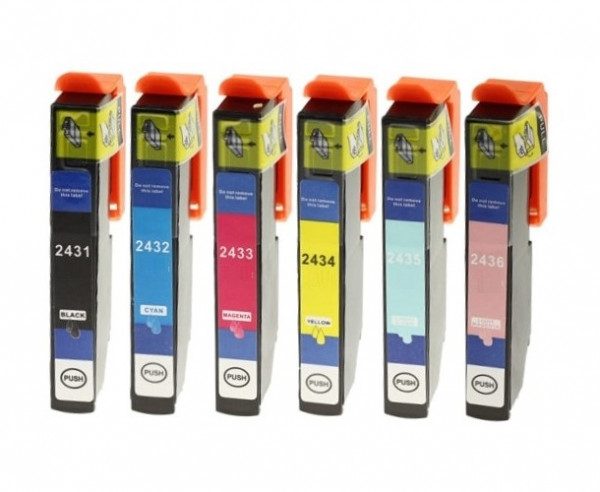 Kompatibles XL-Druckerpatronen Set wie Epson T2431, T2432, T2433, T2434, T2435, T2436, T24XL, 24XL