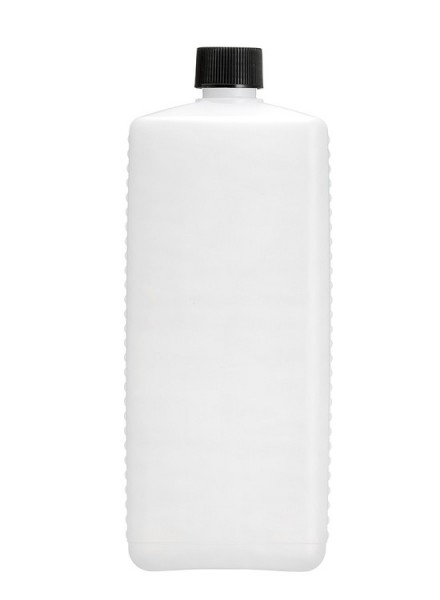 Leere 1 Liter HDPE Vierkantflasche inkl. schwarzem Verschluss - 1 Stück